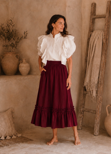 Falda Laura - Lino-a vino
