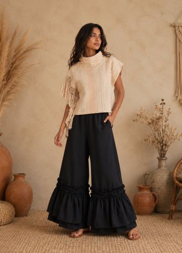 Pantalon yalitza- Lino negro