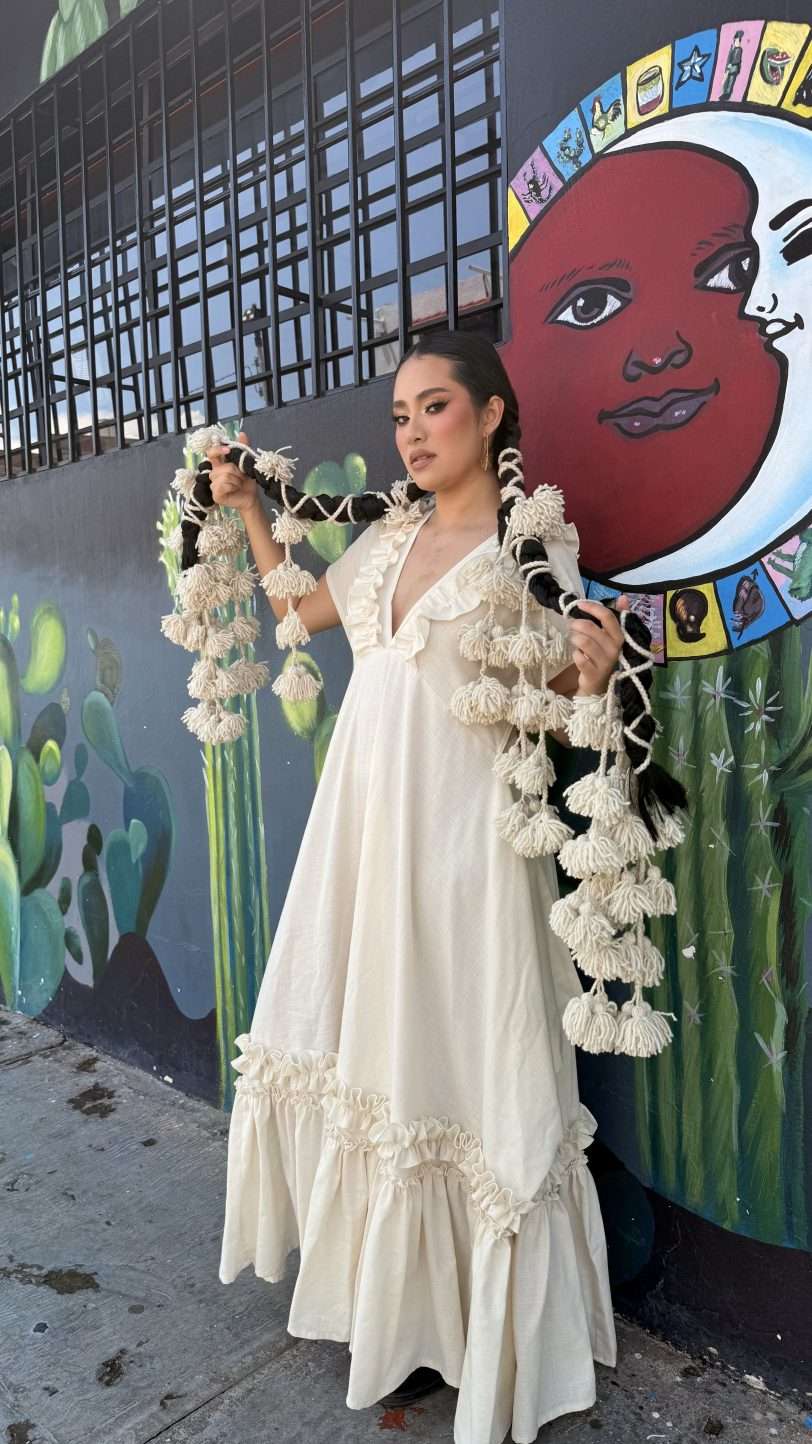 Vestido Celeste R - Lino-a crudo - Imagen 2